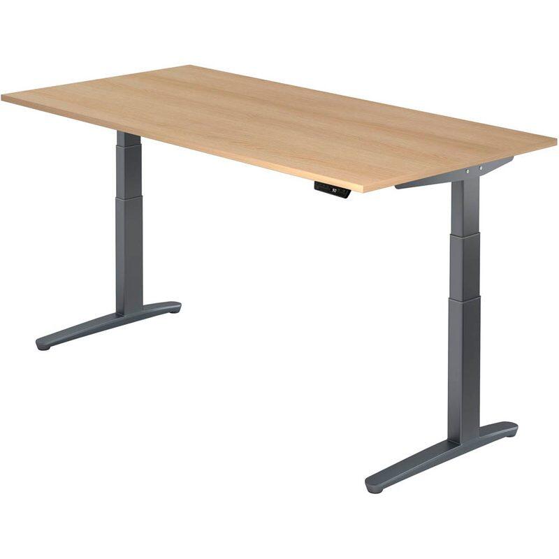 HAMMERBACHER XBHM2E höhenverstellbarer Schreibtisch 65,0 - 130,0 cm - elektrisch eiche / grafit