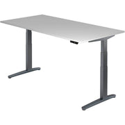 HAMMERBACHER XBHM2E höhenverstellbarer Schreibtisch 65,0 - 130,0 cm - elektrisch lichtgrau / grafit