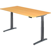 HAMMERBACHER XBHM2E höhenverstellbarer Schreibtisch 65,0 - 130,0 cm - elektrisch buche / grafit