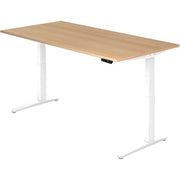 HAMMERBACHER XBHM2E höhenverstellbarer Schreibtisch 65,0 - 130,0 cm - elektrisch eiche / weiß