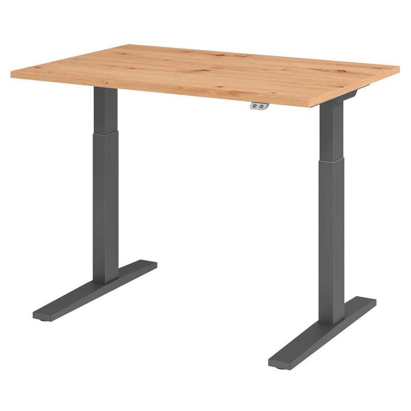 HAMMERBACHER XMKA12 höhenverstellbarer Schreibtisch 70,0 - 120,0 cm - elektrisch asteiche / grafit