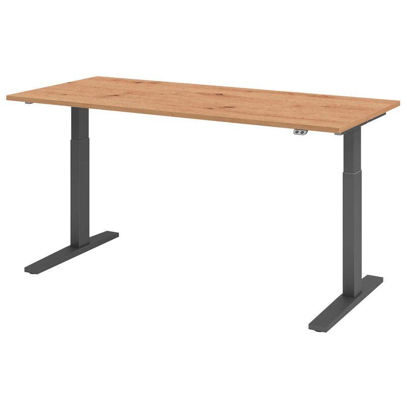 HAMMERBACHER XMKA19 höhenverstellbarer Schreibtisch 70,0 - 120,0 cm - elektrisch asteiche / grafit