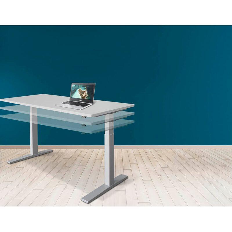 HAMMERBACHER XMKA16 höhenverstellbarer Schreibtisch 70,0 - 120,0 cm - elektrisch lichtgrau / silber