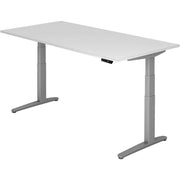 HAMMERBACHER XBHM2E höhenverstellbarer Schreibtisch 65,0 - 130,0 cm - elektrisch weiß / silber