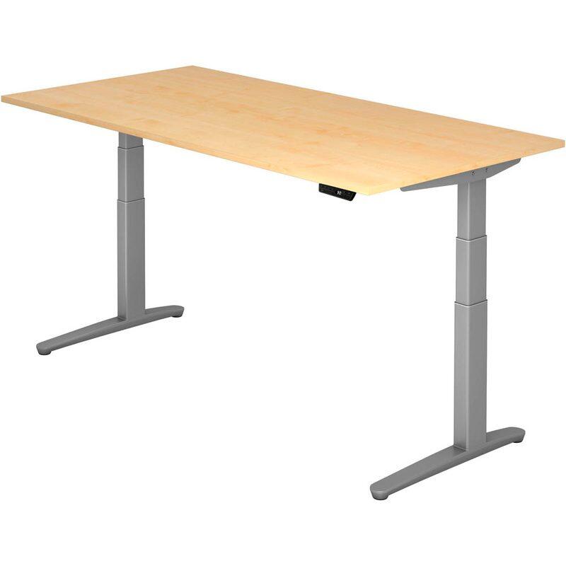 HAMMERBACHER XBHM2E höhenverstellbarer Schreibtisch 65,0 - 130,0 cm - elektrisch ahorn / silber