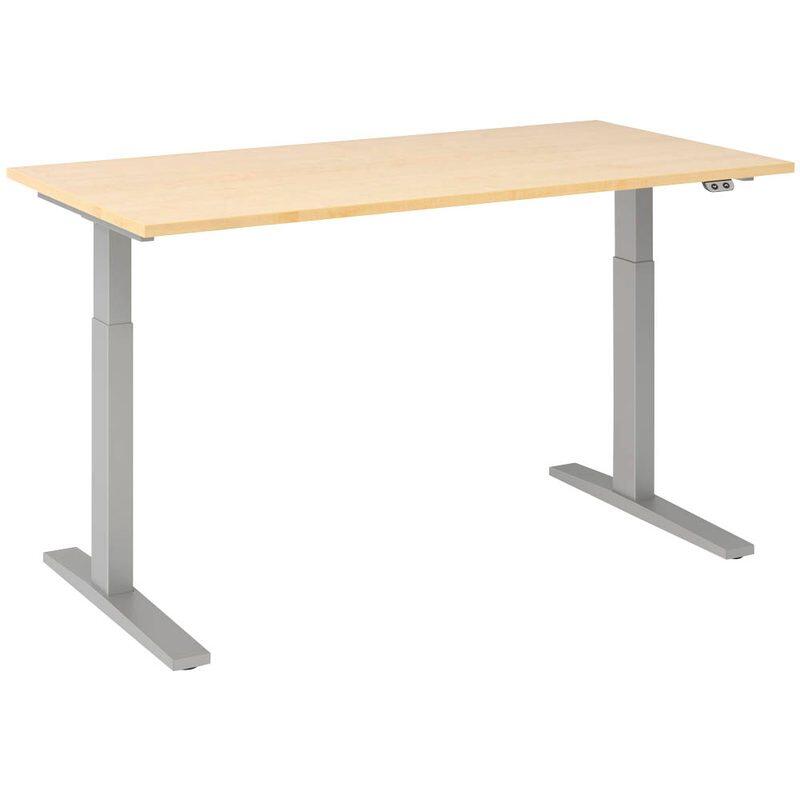 HAMMERBACHER XMKA16 höhenverstellbarer Schreibtisch 70,0 - 120,0 cm - elektrisch ahorn / silber