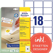 AVERY Zweckform Etiketten L6025REV-25 weiß 63,5 x 46,6 mm