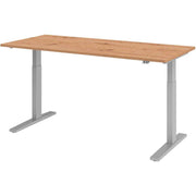 HAMMERBACHER XMKA19 höhenverstellbarer Schreibtisch 70,0 - 120,0 cm - elektrisch asteiche / silber