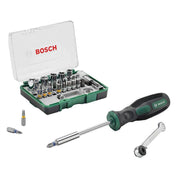 BOSCH Bit-Set Mini-Ratsche + Handschraubendreher 27-teilig