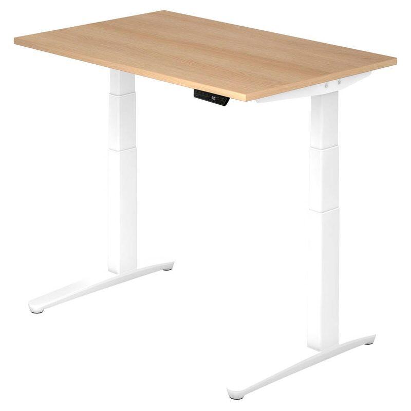HAMMERBACHER XBHM12 höhenverstellbarer Schreibtisch 65,0 - 130,0 cm - elektrisch eiche / weiß