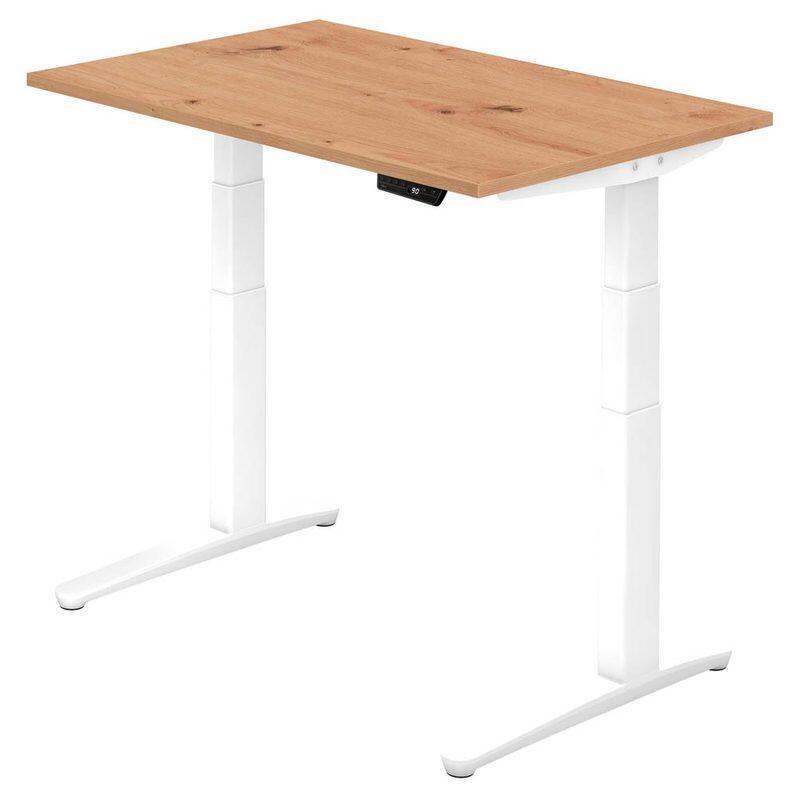 HAMMERBACHER XBHM12 höhenverstellbarer Schreibtisch 65,0 - 130,0 cm - elektrisch asteiche / weiß