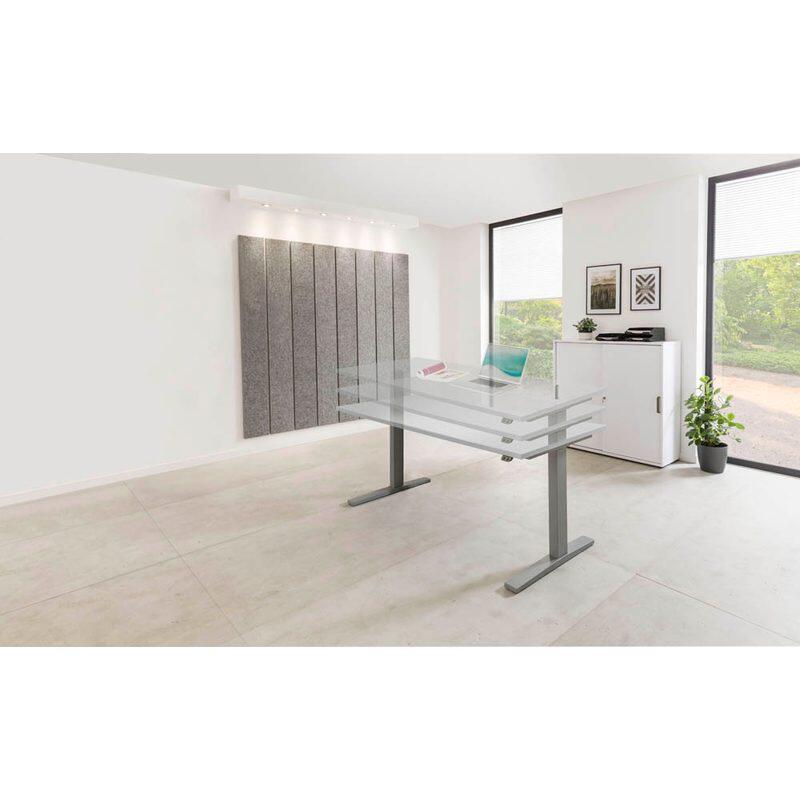 HAMMERBACHER XMKA12 höhenverstellbarer Schreibtisch 70,0 - 120,0 cm - elektrisch lichtgrau / silber