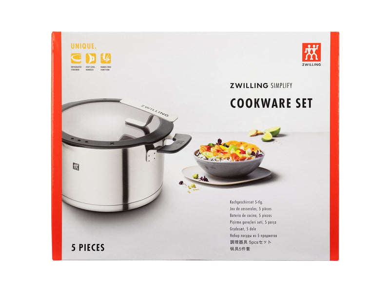 Zwilling SIMPLIFY - Cookware set with cover - 5 items - round - silver