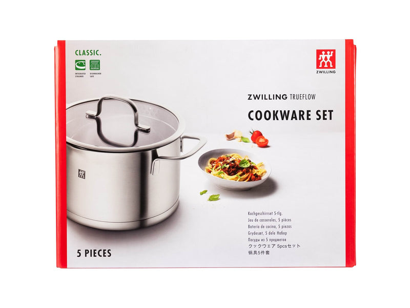Zwilling TrueFlow - Cookware set with cover - 5 items - round - silver