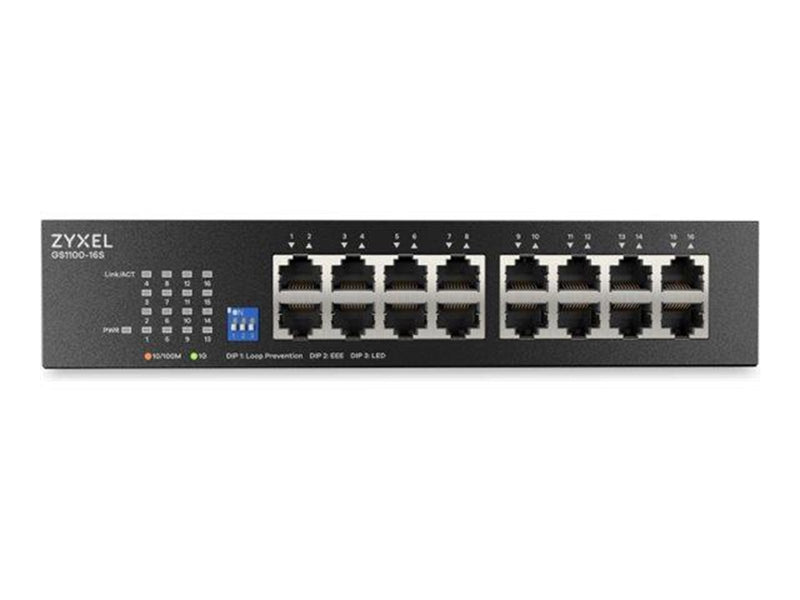 ZyXEL GS1100 Series GS1100-16S - switch - 16 ports - unmanaged - rack-mountable