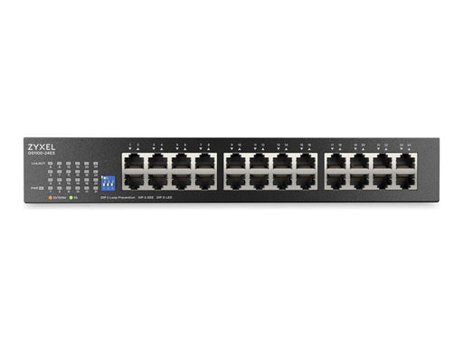 ZyXEL GS1100 Series GS1100-24ES - switch - slim - 24 ports - unmanaged - rack-mountable