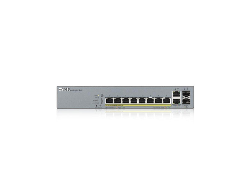 ZyXEL GS1350-12HP 8-port GbE Smart Managed PoE Switch with GbE Uplink (130W)