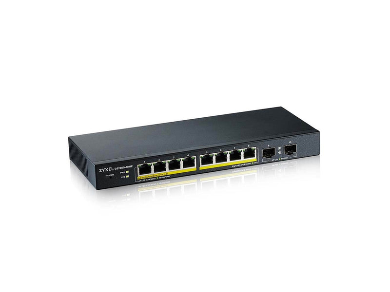 ZyXEL GS1900-10HP 8-port GbE Smart Managed PoE Switch with GbE Uplink