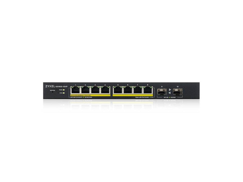 ZyXEL GS1900-10HP 8-port GbE Smart Managed PoE Switch with GbE Uplink