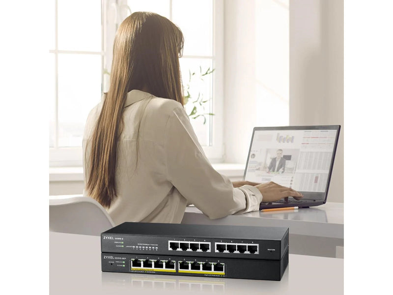 ZyXEL GS1915-8EP 8-Port GbE Smart Managed Switch PoE+ (60W)