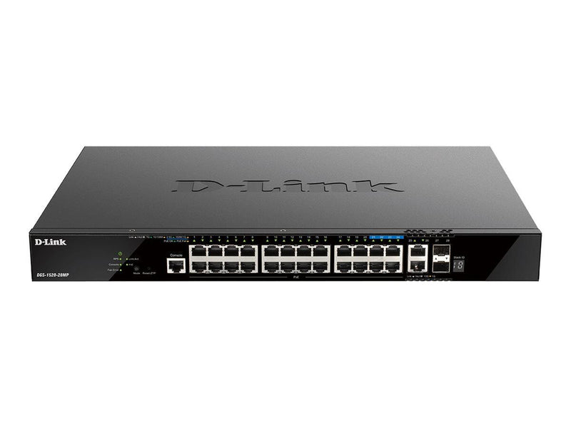 D-Link DGS-1520-28MP/E, 28-Port Smart Managed PoE+ Gigabit Stack Switch 4x 2.5 GE, 4x 10G