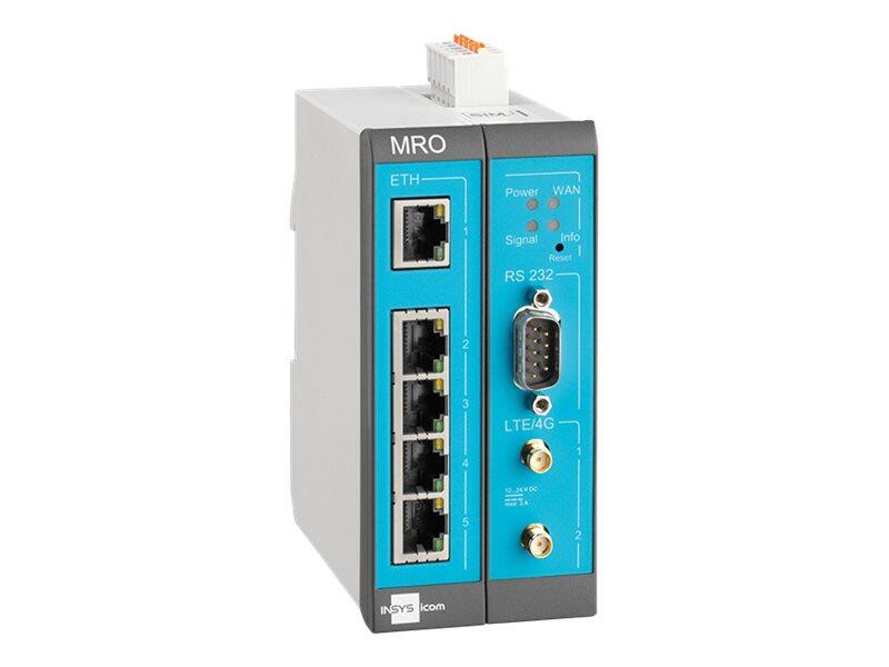 INSYS icom MIRO-L200 - Router, WWAN 4-Port-Switch, VPN, 5x Ethernet 10/100BT, 2xdig.EIN, 1xdig.Aus, 1xRS232