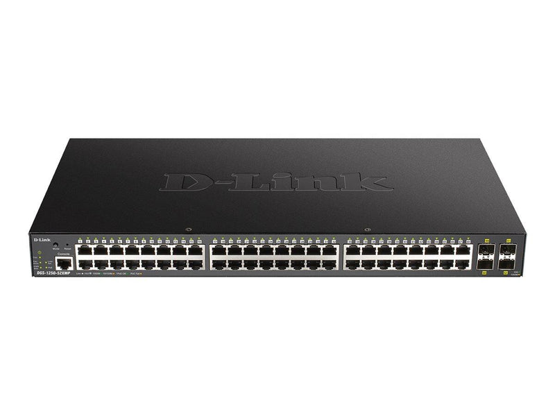 D-Link DGS-1250-52XMP/E, 52-Port Smart Managed PoE+ Gigabit Switch 4x 10G