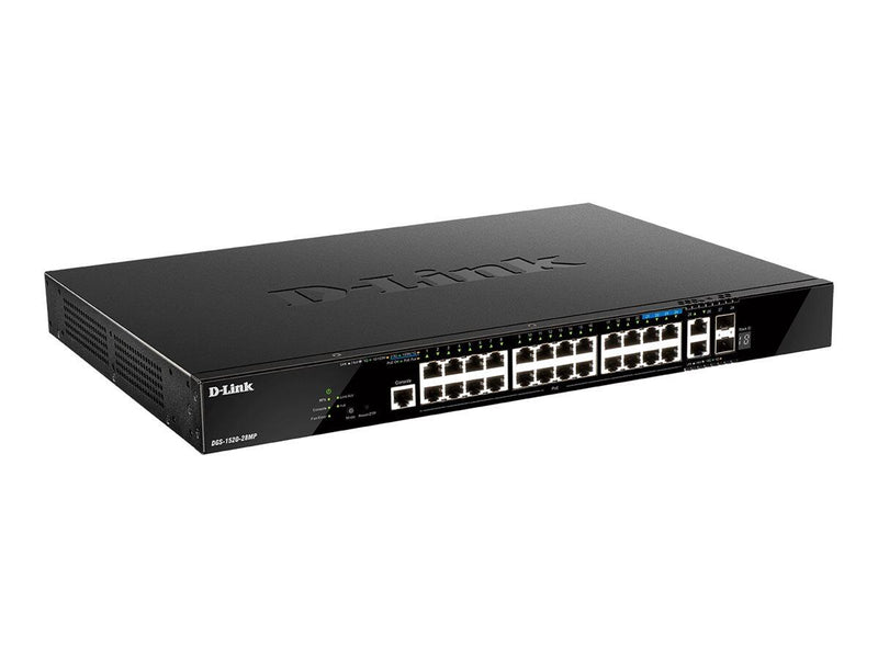 D-Link DGS-1520-28MP/E, 28-Port Smart Managed PoE+ Gigabit Stack Switch 4x 2.5 GE, 4x 10G
