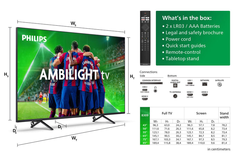 Philips 43PUS8309/12 4K Ultra HD Smart-TV 109,2 cm (43')