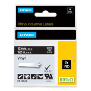 DYMO® Original IND-Schriftband für Rhino, farbiges Vinyl - weiss auf schwarz