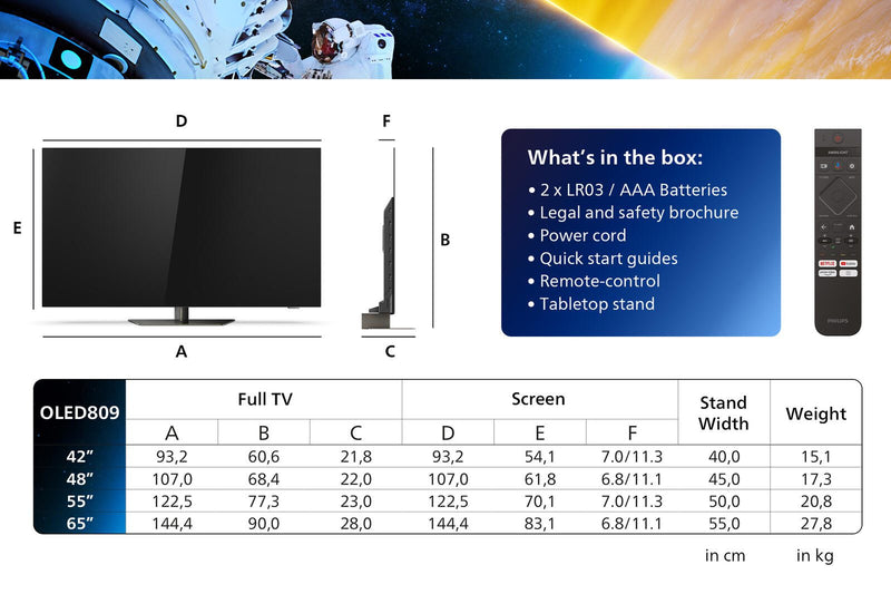 Philips 65OLED809/12 4K Ultra HD OLED Smart TV 165,1 cm (65')