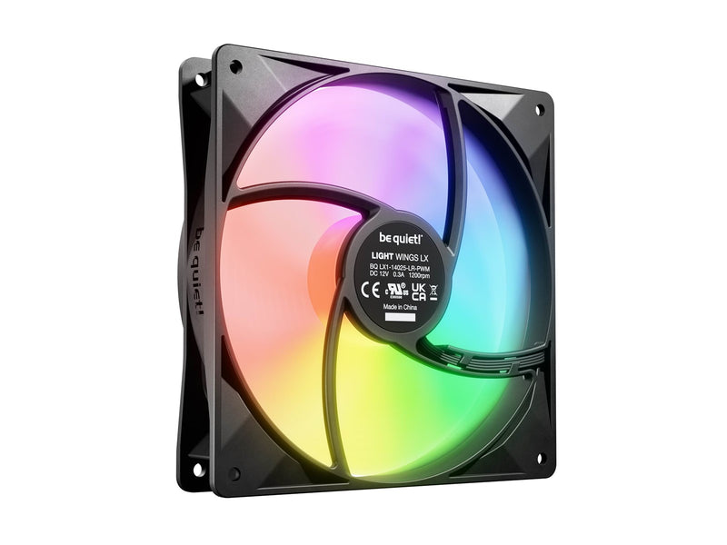 be quiet! LIGHT WINGS LX 140 (3-pack) - Gehäuselüfter - 140mm - Schwarz mit RGB LED - 23 dBA