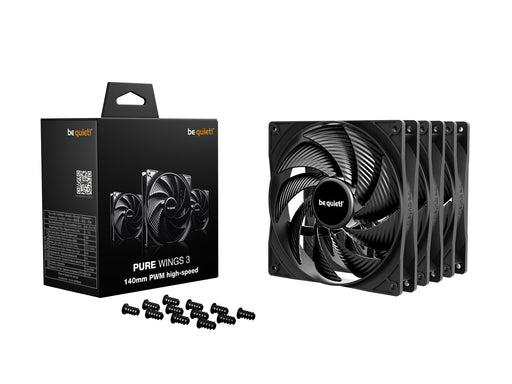 be quiet! PURE WINGS 3 HS 140 (3-pack) - Gehäuselüfter - 140mm - Schwarz - 30 dBA