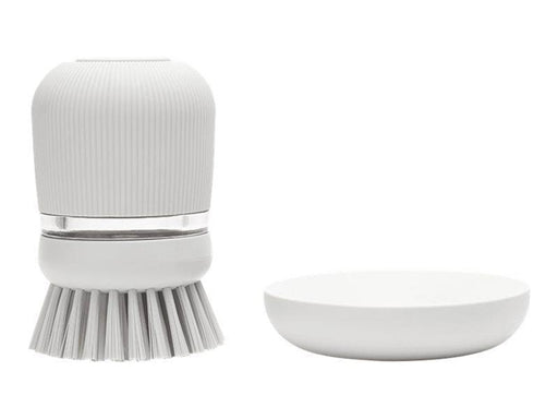 brabantia - soap dispensing dish brush - polyester - light grey