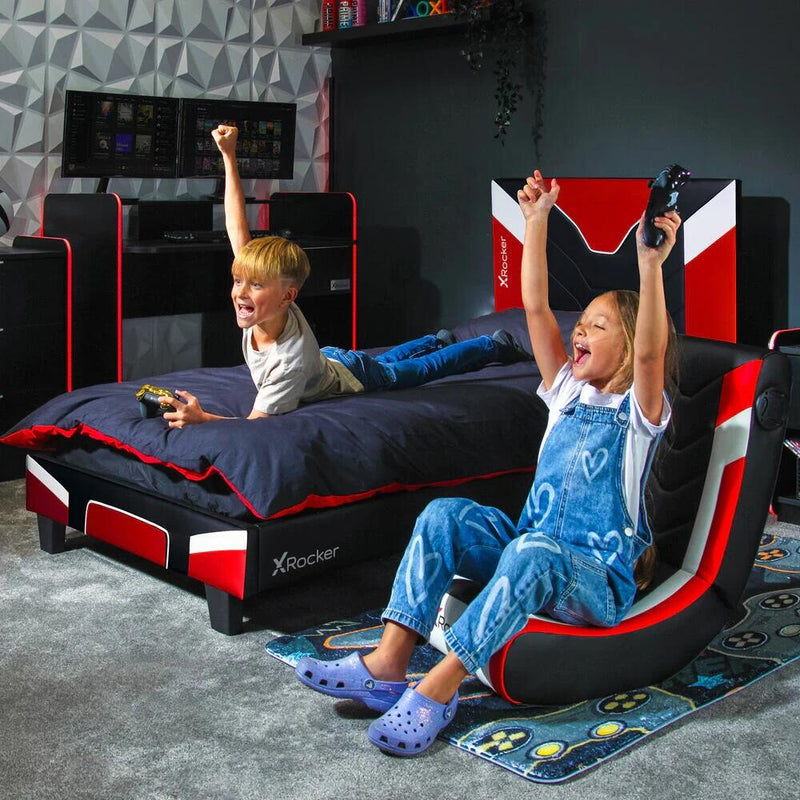 X Rocker Cerberus MKII Gaming-Bett für Kinder & Jugendliche - schwarz/rot/weiß