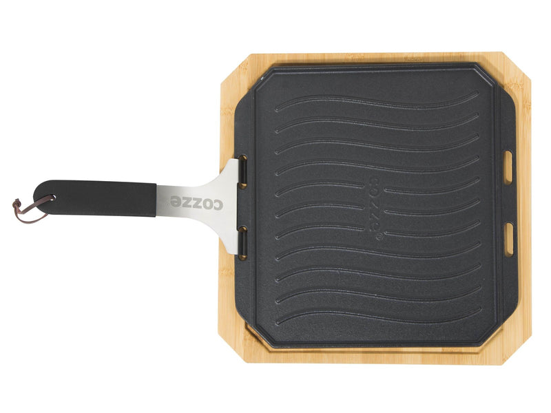 cozze Cozze wendbare gusseiserne Pfanne mit Untersetzer 330 x 330 mm.