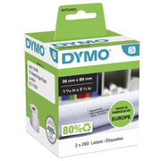 DYMO® Original Etikett für LabelWriter™, Adressen - weiss - permanent haftend, 2 x 260 Etiketten