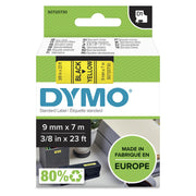 DYMO® Original D1-Schriftband für LabelManager™ 9mm x 7m - Polyester, wieder ablösbar - schwarz auf gelb