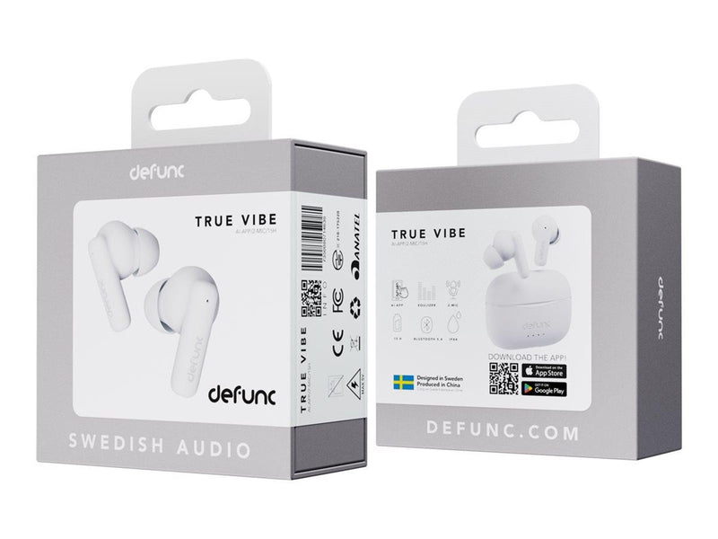 defunc TRUE VIBE TWS Plugin in-ear Bluetooth Earbuds White