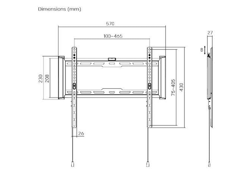 dezen TV Wall Mount - Slim - Ultra Slim - 37"-70" - Max 75 kg - recommended for 70"