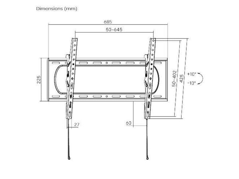 dezen TV Wall Mount - Tilt - Heavy Duty - 37"-80" - Max 80 kg - recommended for 80"