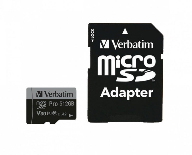Verbatim Pro Speicherkarte 512 GB (SD-Adapter inbegriffen)