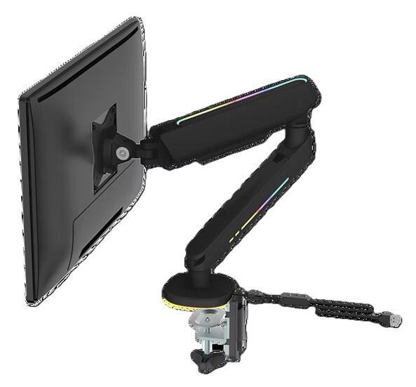 DELTACO Premium RGB Einzel-Monitorarm, schwarz