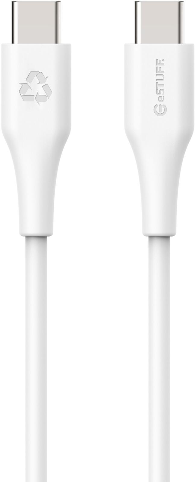 eSTUFF INFINITE Superweiches USB-C-auf-USB-C-Kabel, 1 m – 100 % recycelter, PVC-freier Kunststoff