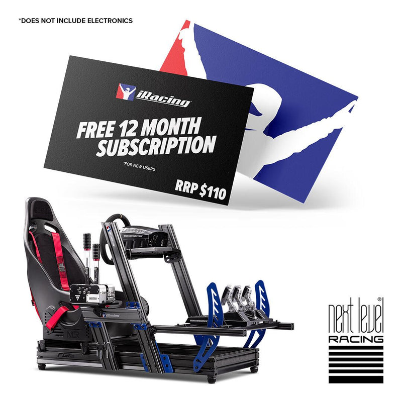Next Level Racing® F-GT Elite Formula & GT Aluminium Profile Simulator Cockpit - iRacing® Edition