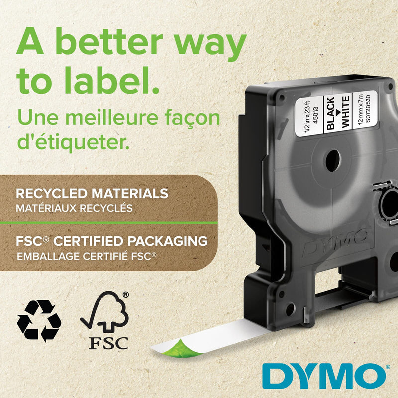 DYMO® Original D1-Schriftband für LabelManager™ 19mm x 7m - Polyester, wieder ablösbar - schwarz auf grün