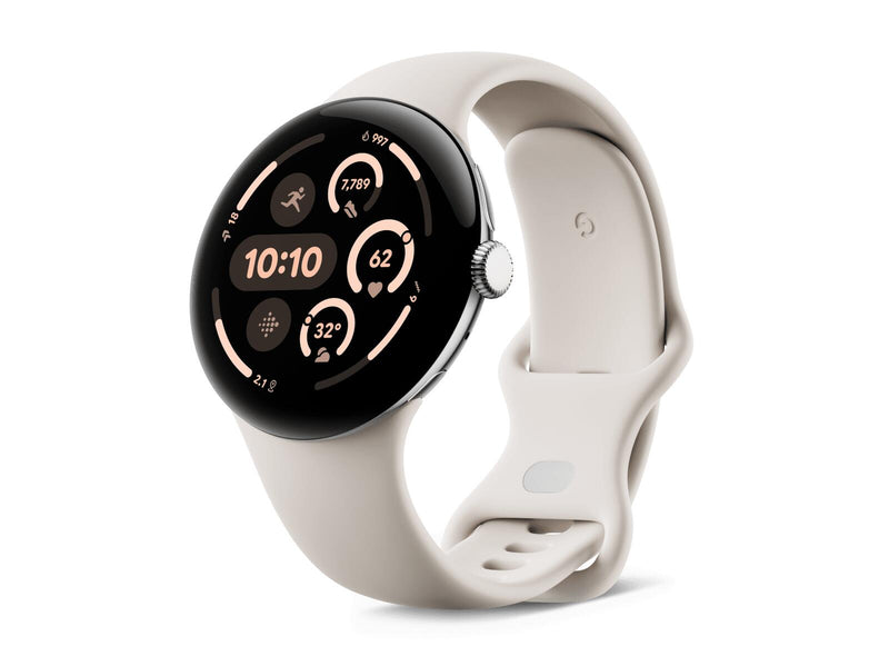 Google Pixel Watch 3 (LTE) Sportarmband 41mm, Silber/Porcelain
