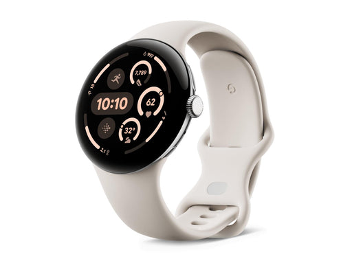 Google Pixel Watch 3 (LTE) Sportarmband 41mm, Silber/Porcelain