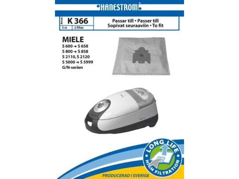 hanestroem Vacuum Cleaner Bags K366 - 5 pcs
