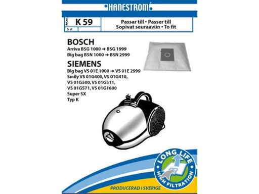 hanestroem Vacuum Cleaner Bags K59 - 5 pcs